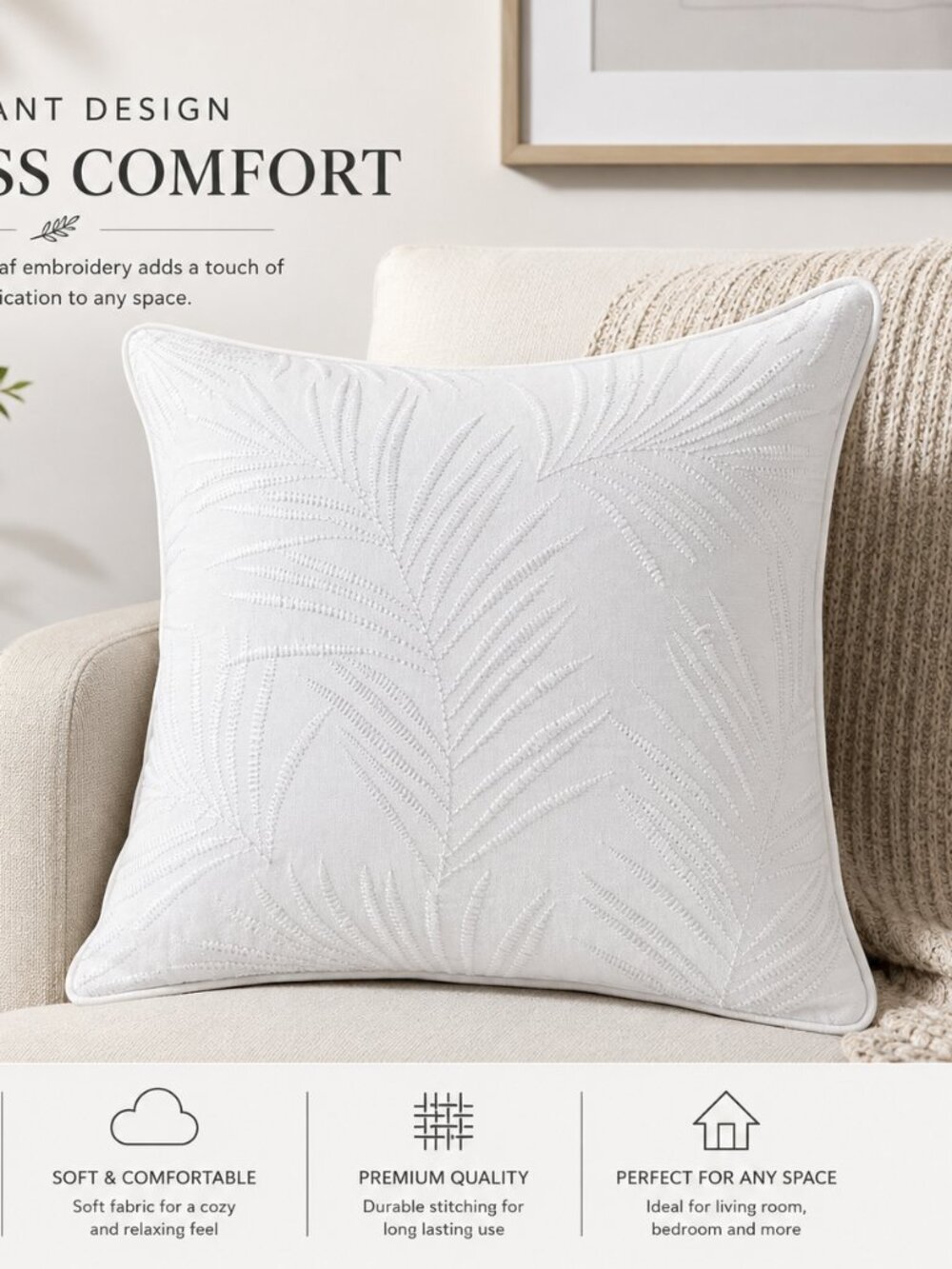 Charter Club Damask Des. Wov. Tile Decorative Pillow, 18" X 18", Tropical Leaves